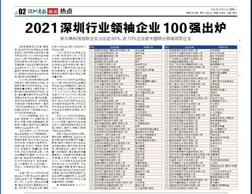 喜报｜长城物业连续3年登榜“深圳行业领袖企业100强”(图2)