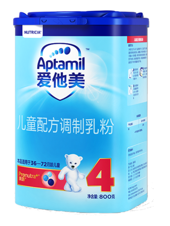 增强免疫力的奶粉排名中，经典版爱他美4段给宝宝多重保护