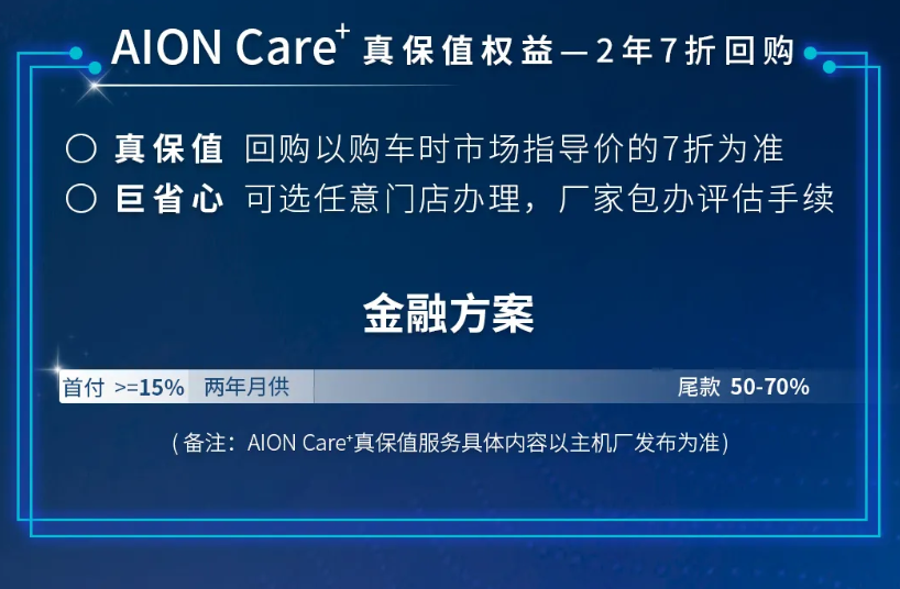 首付低至15% ，2年最高70%保值，广汽汇理助您驾乘AION LX PLUS智行千里