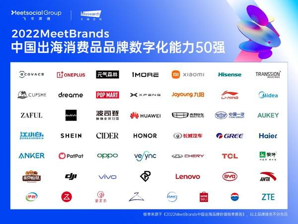 飞书点跃 2022 MeetBrands中国出海消费品品牌数字化能力50强发布