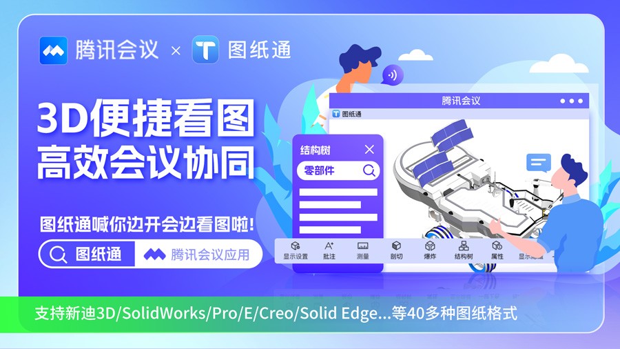 新迪图纸通入驻腾讯会议，为在线会议带来3D协同看图体验