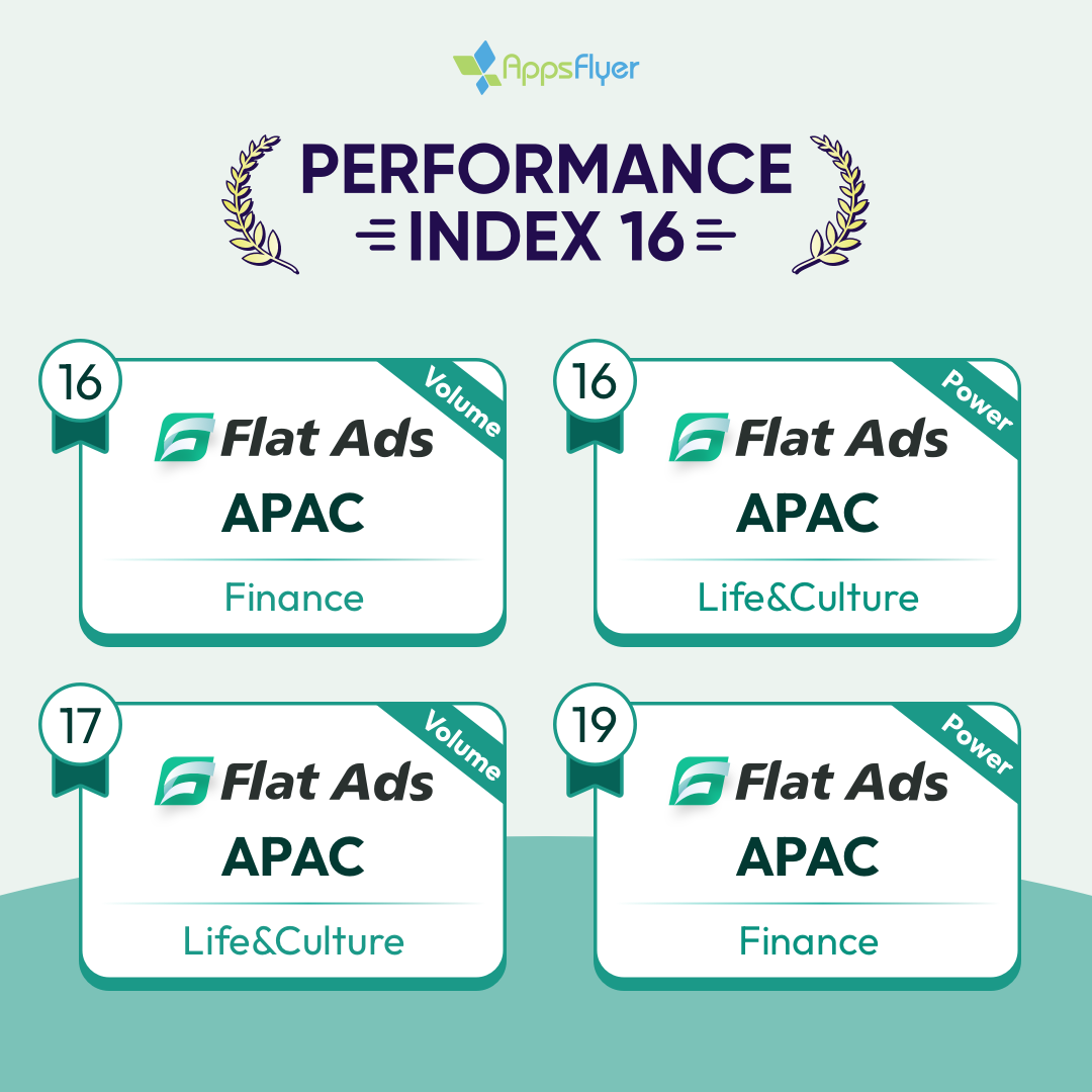 又双叒排名全球Top！Flat Ads凭实力与体量再入选AppsFlyer全球广告平台榜单