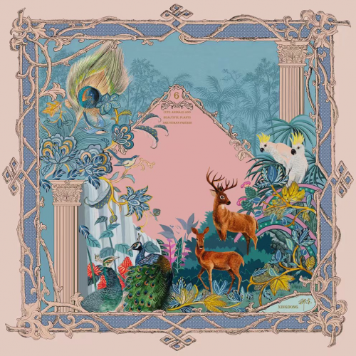 邢东绘画环保主题丝巾作品
