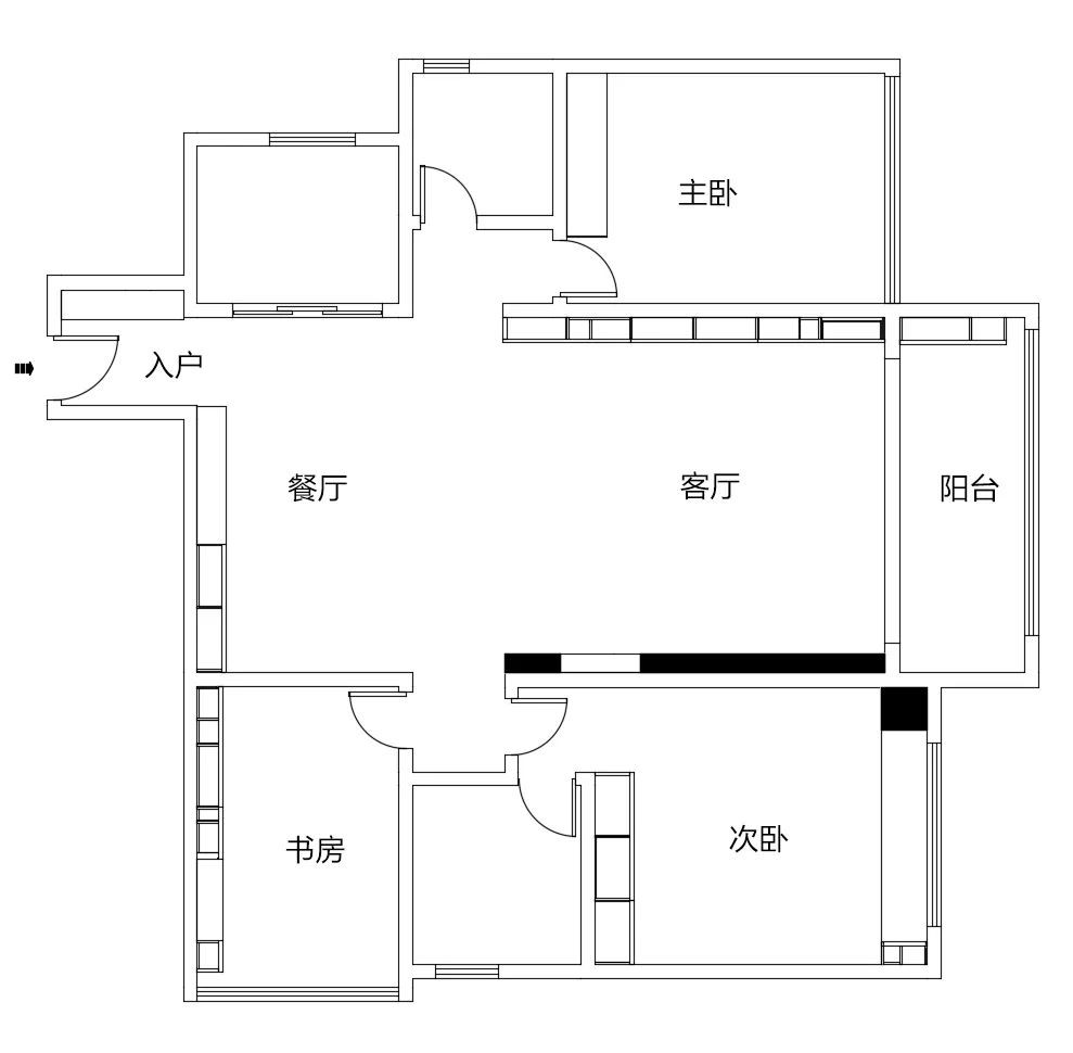 全友定制丨新中式115㎡三居，围合式布局，阳台美如画！