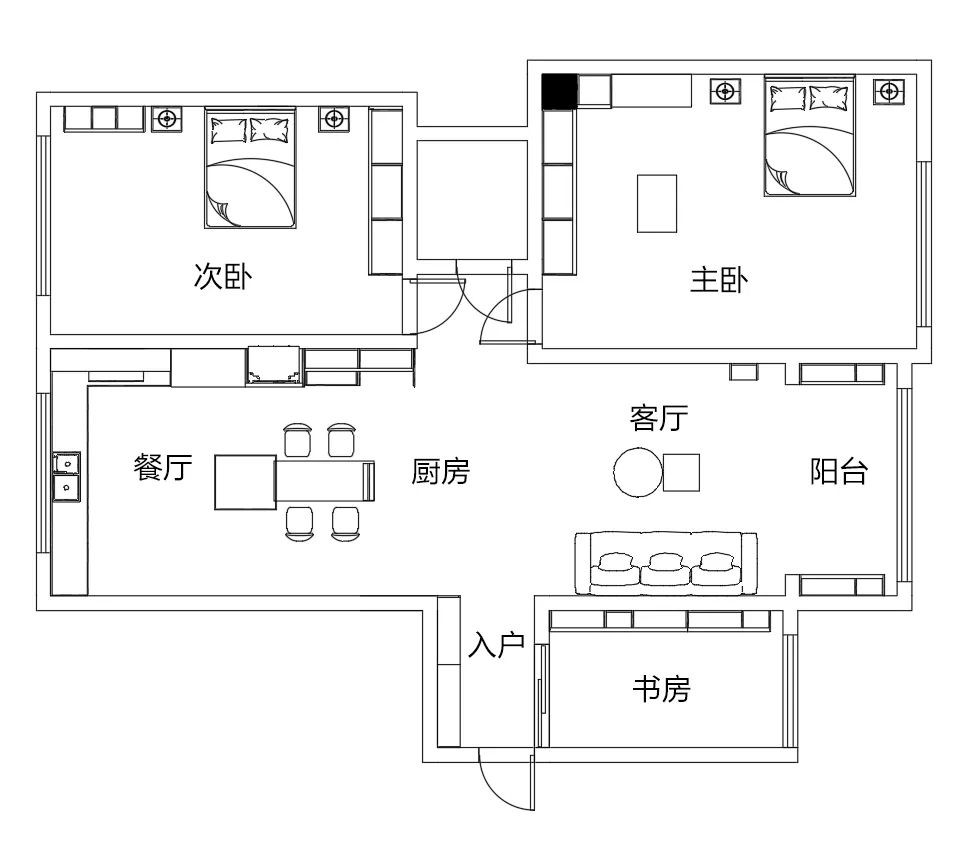 全友定制丨122㎡轻奢风，餐厨一体，阳台巧变收藏区！