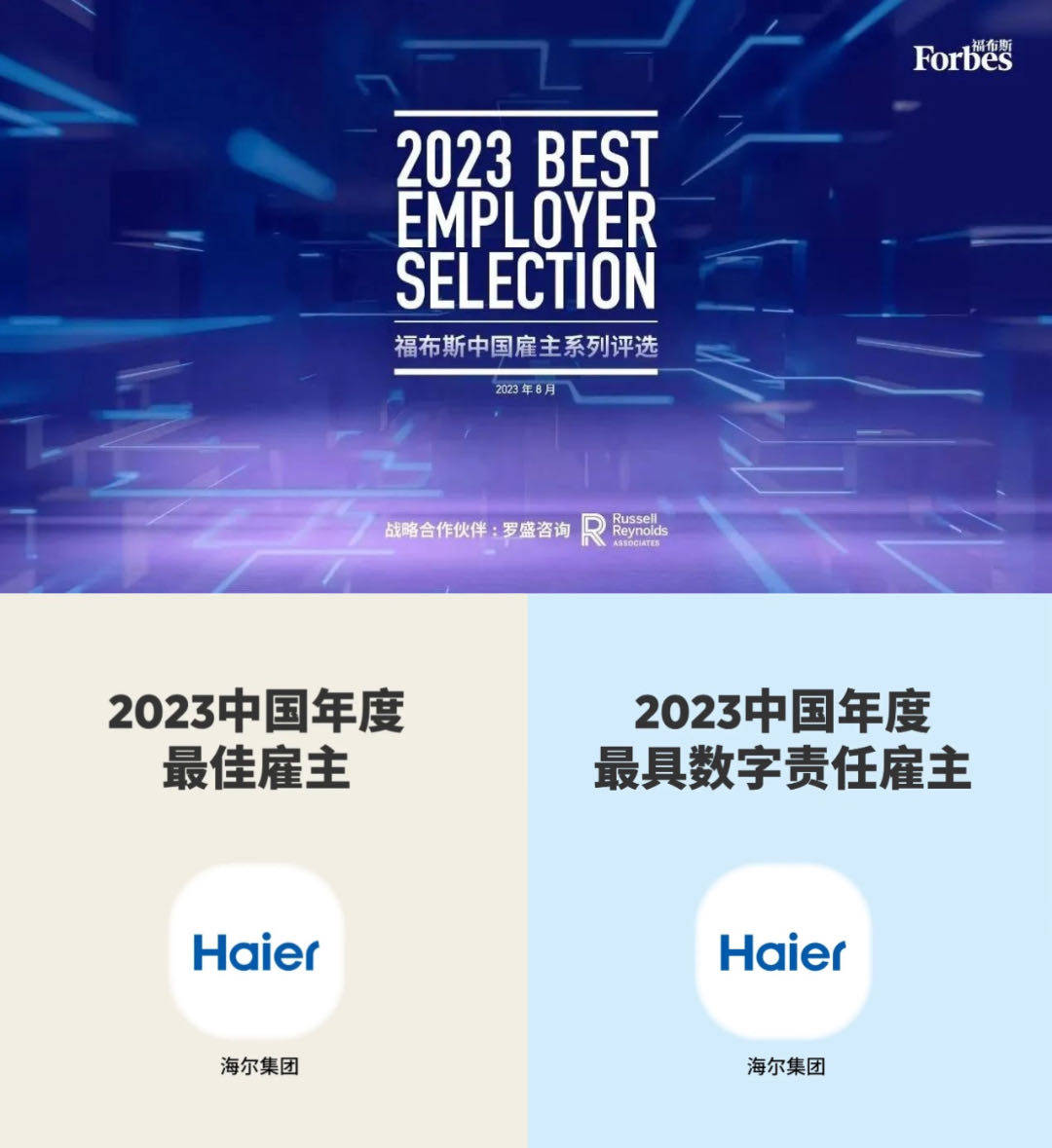 重磅发布 海尔蝉联“福布斯中国最佳雇主”榜单