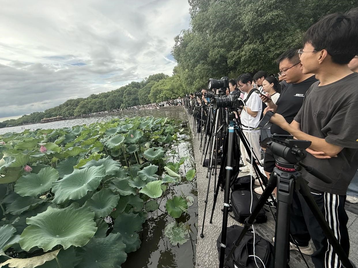 杭州今天有“世纪晚霞”？无数人涌向西湖集贤亭